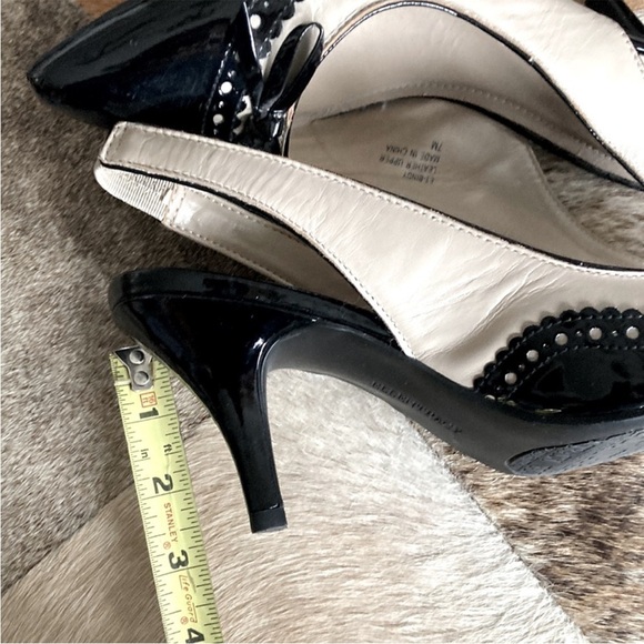 Ellen Tracy- Black and Tan Sling-back Spectator Toe Shies-Sz 8.5 - Picture 8 of 8